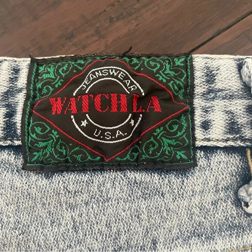 Vintage Watch LA High Waisted Straight Leg Acid Wash Jeans